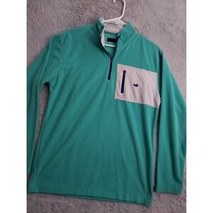 Southern Marsh Pullover Men Small Quarter Zip Grid Pattern Thermal Golf Fieldtec